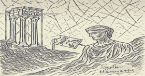 Επιτάφιος στη Μαρμάρινη Μητέρα, σκίτσο του Σ. Μαυρομμάτη